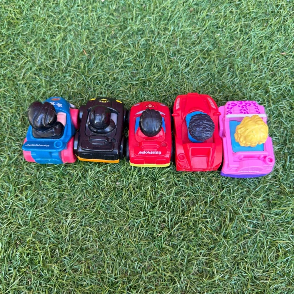 Vtg Fisher Price‎ Little People Wheelies DC Super Friends Batman Superman Wonder